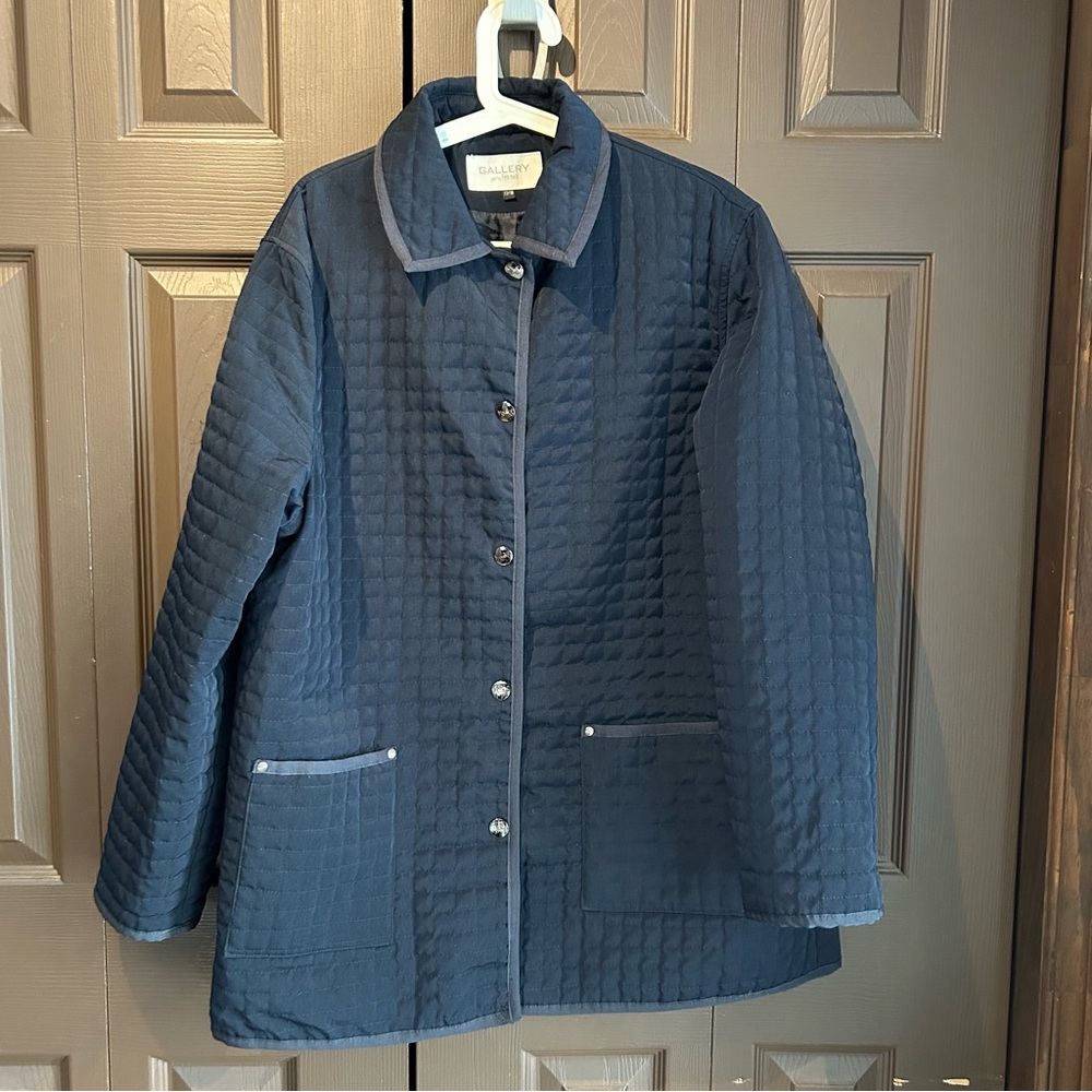 Gallery Navy Blue Quilted Utility Jacket